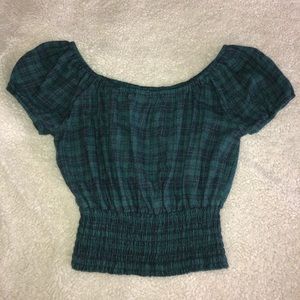 green checkered top